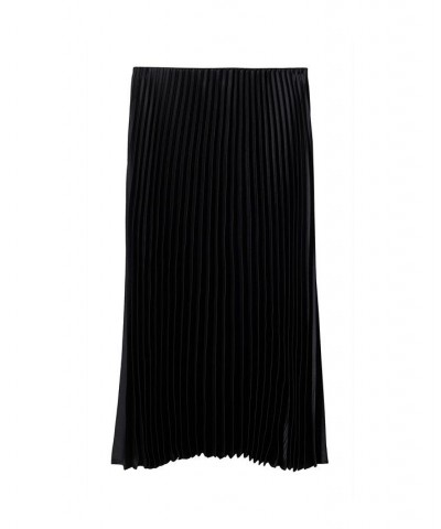 Women's Satin Pleated Skirt Black $33.60 Skirts