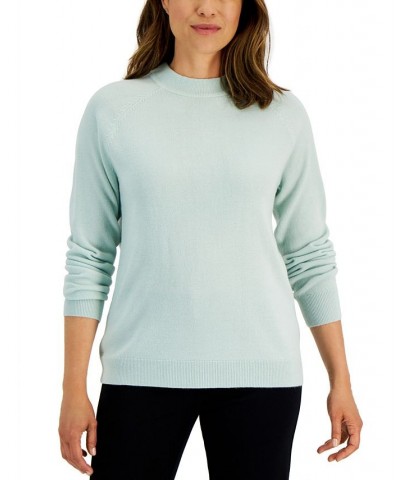 Women's Zip-Back Mock-Neck Sweater Luxsoft Black $10.52 Sweaters