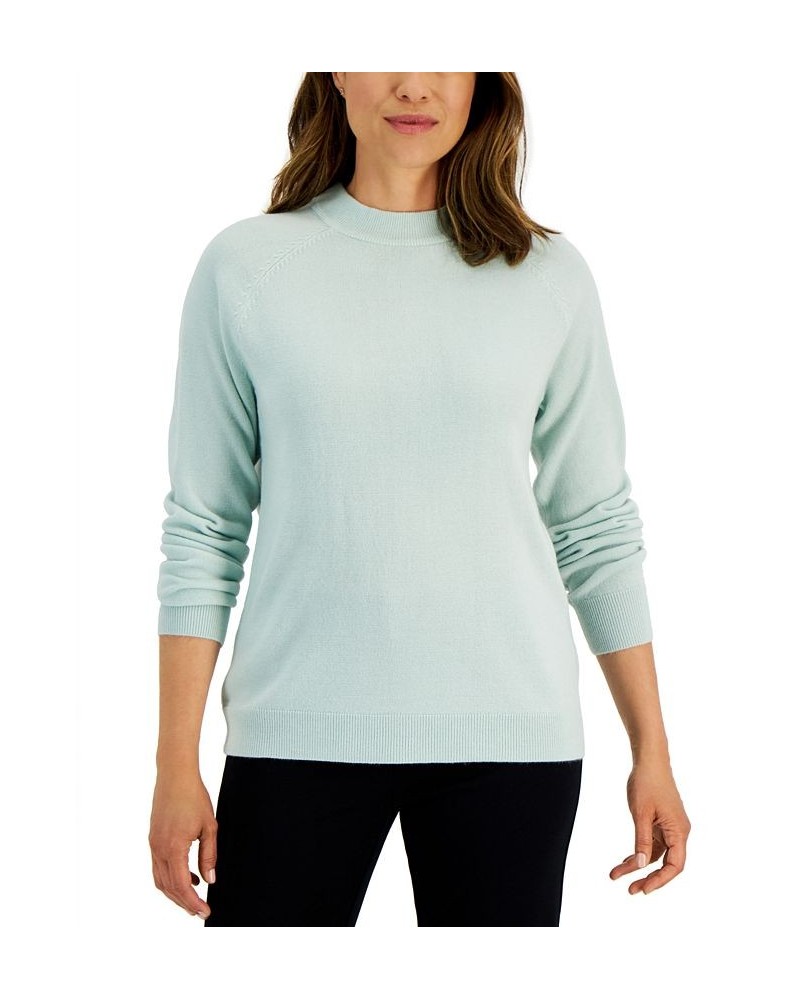 Women's Zip-Back Mock-Neck Sweater Luxsoft Black $10.52 Sweaters