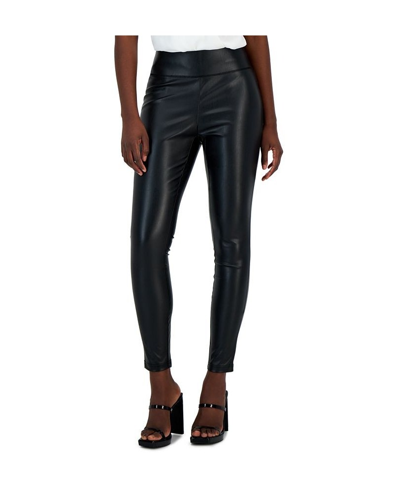 Women's Faux-Leather Leggings Deep Black $15.90 Pants