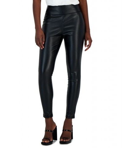 Women's Faux-Leather Leggings Deep Black $15.90 Pants