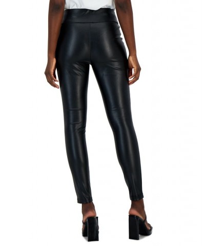 Women's Faux-Leather Leggings Deep Black $15.90 Pants