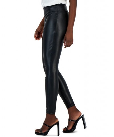 Women's Faux-Leather Leggings Deep Black $15.90 Pants