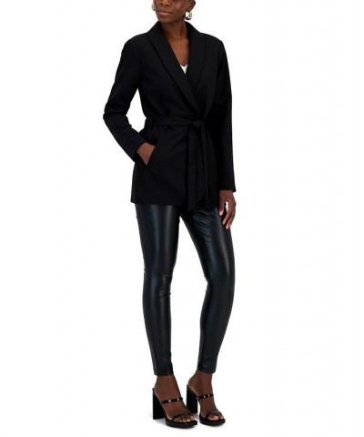 Women's Faux-Leather Leggings Deep Black $15.90 Pants