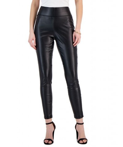 Women's Faux-Leather Leggings Deep Black $15.90 Pants