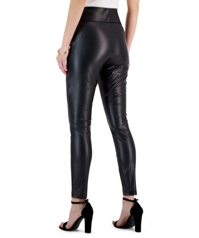 Women's Faux-Leather Leggings Deep Black $15.90 Pants