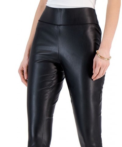 Women's Faux-Leather Leggings Deep Black $15.90 Pants