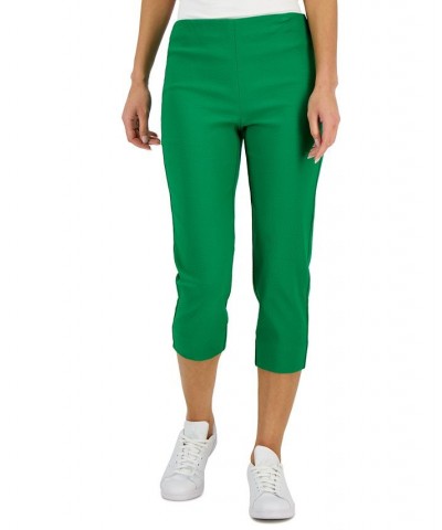 Women's Jacquard Pull-On Capris Pants Green $18.68 Pants