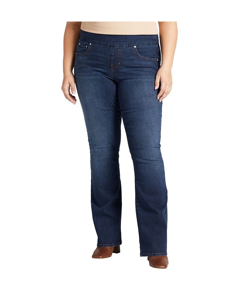 Plus Size Paley Mid Rise Bootcut Pull-On Jeans Anchor Blue $28.22 Jeans