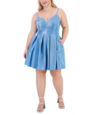 Trendy Plus Size Sherri Shine Fit & Flare Dress Sky $51.48 Dresses