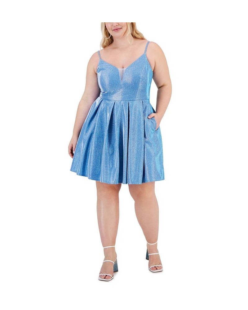 Trendy Plus Size Sherri Shine Fit & Flare Dress Sky $51.48 Dresses