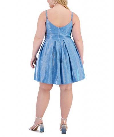 Trendy Plus Size Sherri Shine Fit & Flare Dress Sky $51.48 Dresses