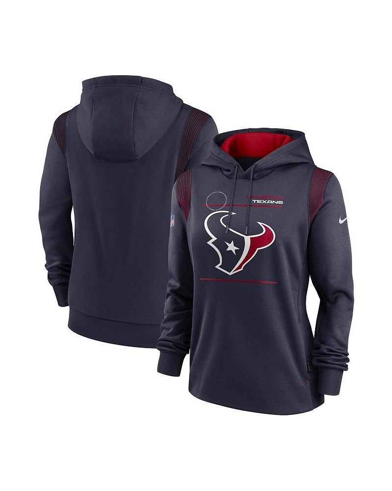 Women's Navy Houston Texans Sideline Performance Pullover Hoodie Navy $42.30 Sweatshirts