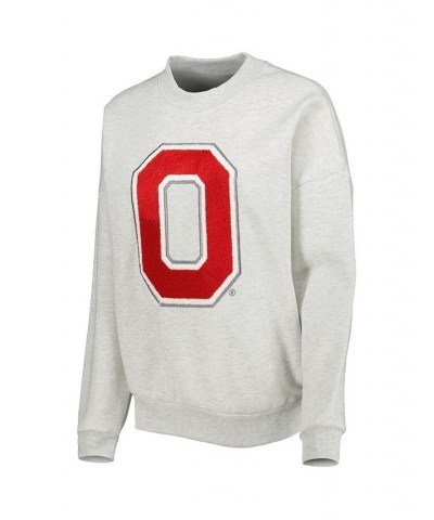 Women's Heather Ash Ohio State Buckeyes Chenille Patch Fleece Sweatshirt Heather Ash $36.71 Sweatshirts