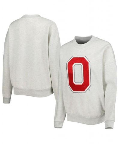 Women's Heather Ash Ohio State Buckeyes Chenille Patch Fleece Sweatshirt Heather Ash $36.71 Sweatshirts