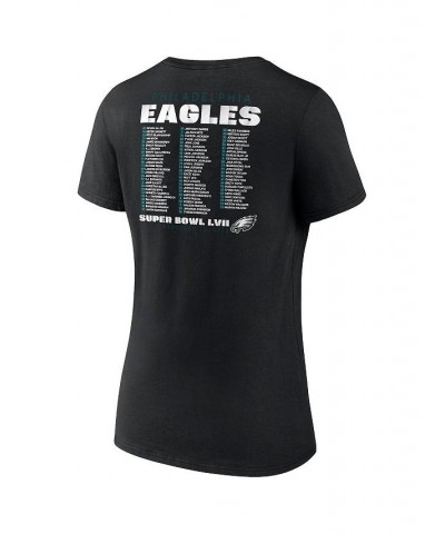 Women's Branded Black Philadelphia Eagles Super Bowl LVII Varsity Roster V-Neck T-shirt Black $22.56 Tops