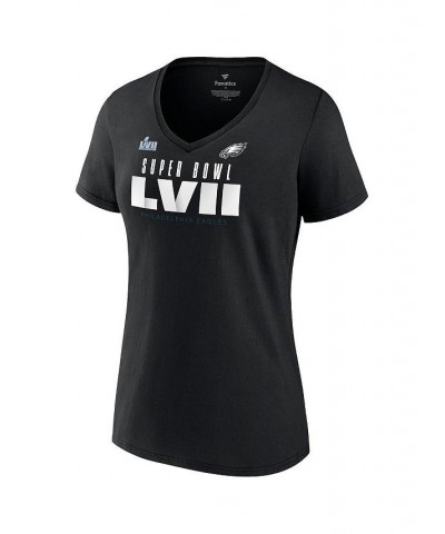 Women's Branded Black Philadelphia Eagles Super Bowl LVII Varsity Roster V-Neck T-shirt Black $22.56 Tops