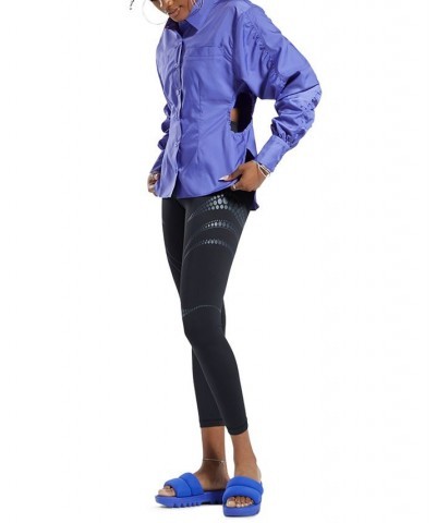 x Cardi B Women's Long-Sleeve Collared Top Purple $28.42 Tops