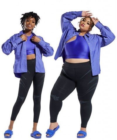 x Cardi B Women's Long-Sleeve Collared Top Purple $28.42 Tops