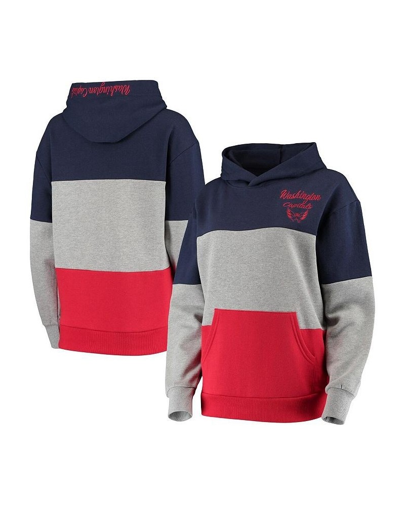 Women's Gray and Red Washington Capitals Gridiron Pullover Hoodie Gray, Red $29.28 Sweatshirts