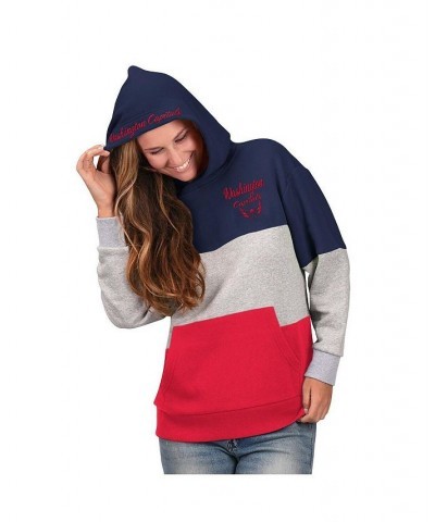 Women's Gray and Red Washington Capitals Gridiron Pullover Hoodie Gray, Red $29.28 Sweatshirts