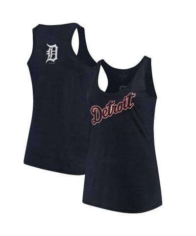 Women's Navy Detroit Tigers Plus Size Swing for the Fences Racerback Tank Top Navy $23.20 Tops