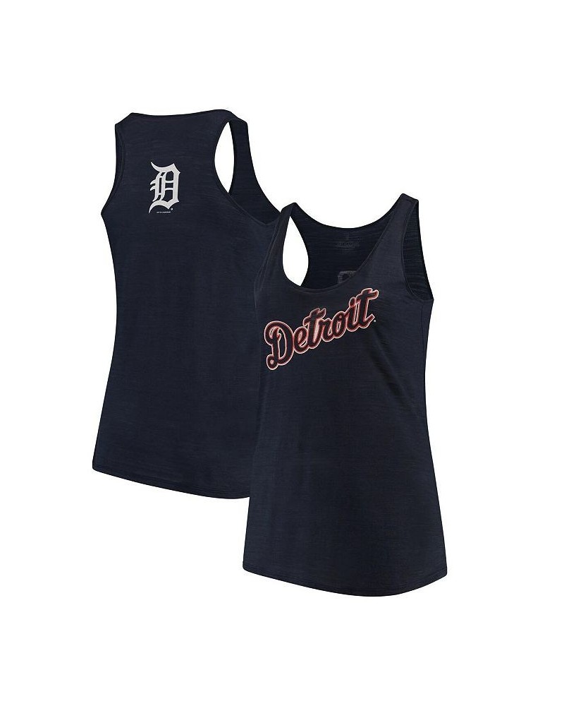 Women's Navy Detroit Tigers Plus Size Swing for the Fences Racerback Tank Top Navy $23.20 Tops