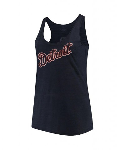 Women's Navy Detroit Tigers Plus Size Swing for the Fences Racerback Tank Top Navy $23.20 Tops