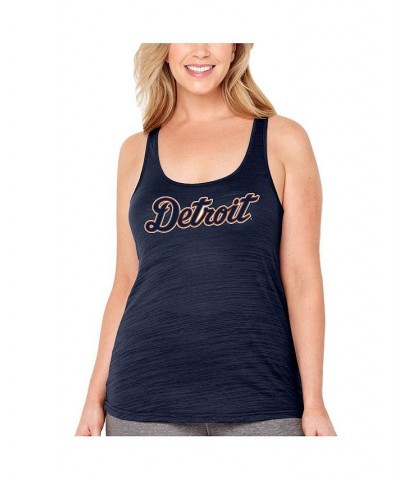 Women's Navy Detroit Tigers Plus Size Swing for the Fences Racerback Tank Top Navy $23.20 Tops