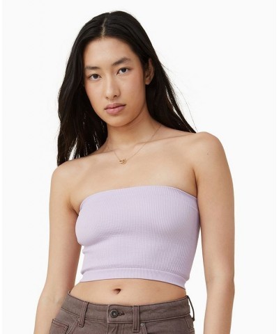 Women's Seamless Ellie Tube Strapless Top Purple $15.00 Tops