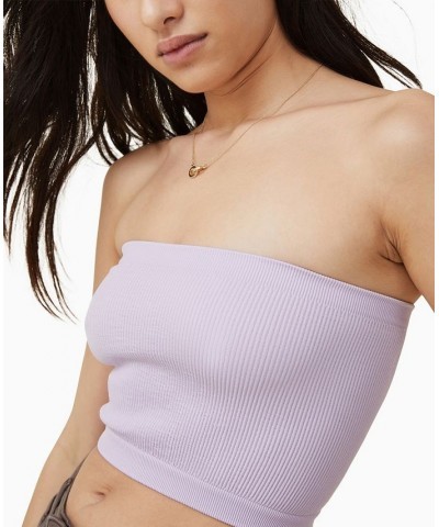 Women's Seamless Ellie Tube Strapless Top Purple $15.00 Tops