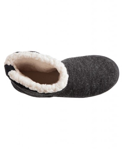 Women's Microsuede and Heathered Knit Marisol Boot Slipper Online Only Black $13.45 Shoes