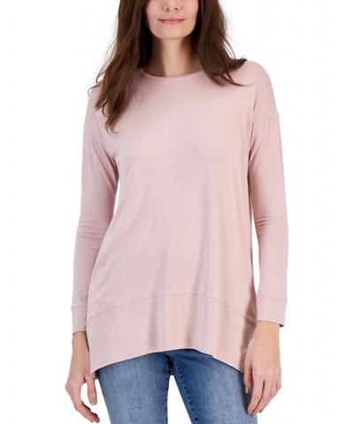 Women's Side-Vent Tunic Pink $17.42 Tops