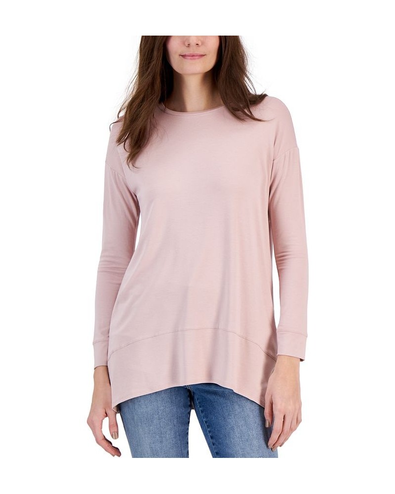 Women's Side-Vent Tunic Pink $17.42 Tops