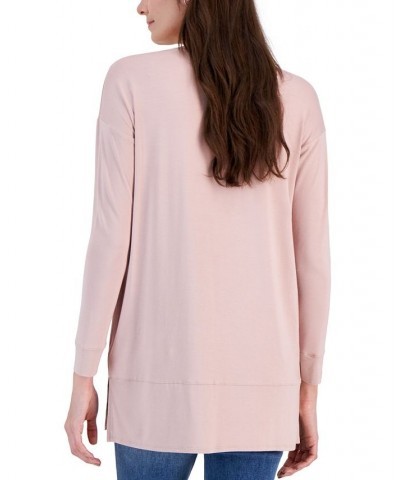 Women's Side-Vent Tunic Pink $17.42 Tops