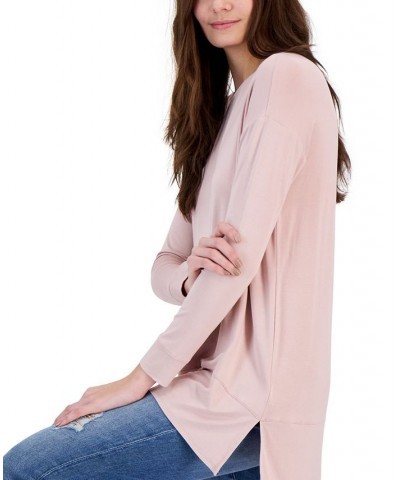 Women's Side-Vent Tunic Pink $17.42 Tops