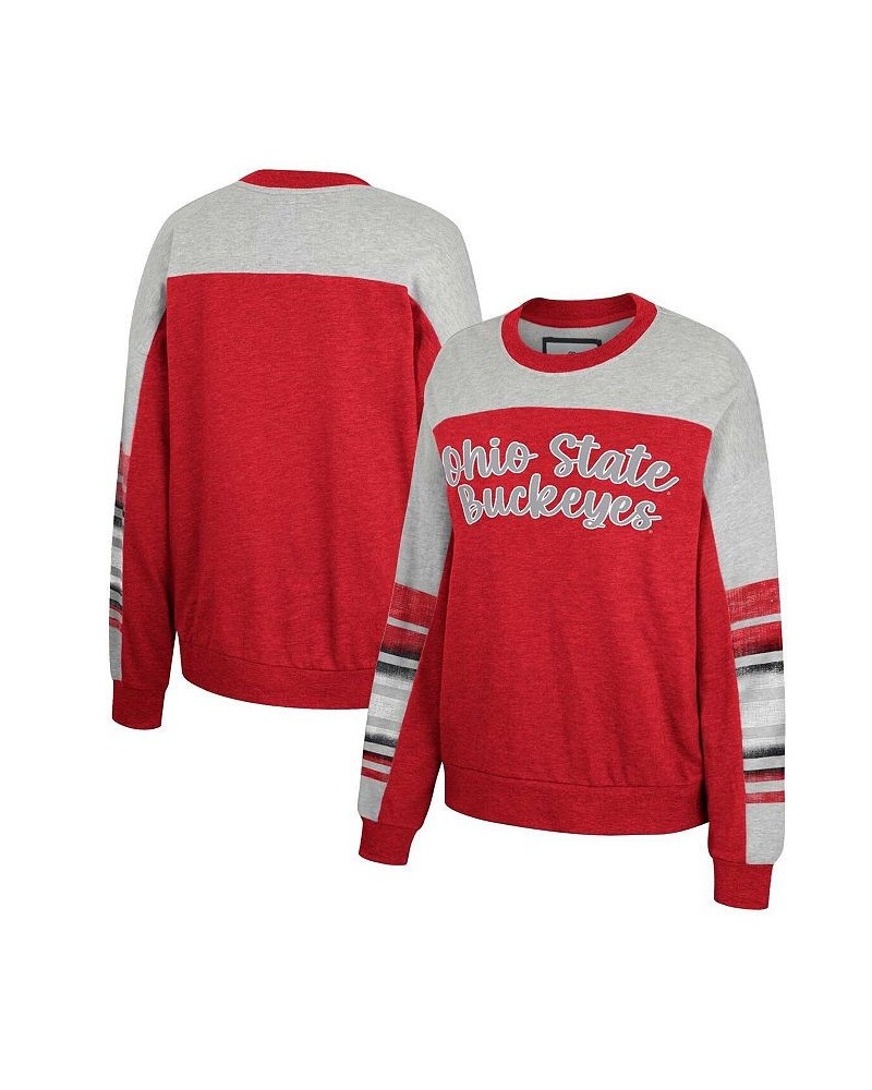 Women's Scarlet Heather Gray Ohio State Buckeyes Baby Talk Pullover Sweatshirt Scarlet, Heather Gray $25.80 Sweatshirts