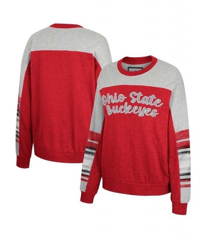 Women's Scarlet Heather Gray Ohio State Buckeyes Baby Talk Pullover Sweatshirt Scarlet, Heather Gray $25.80 Sweatshirts