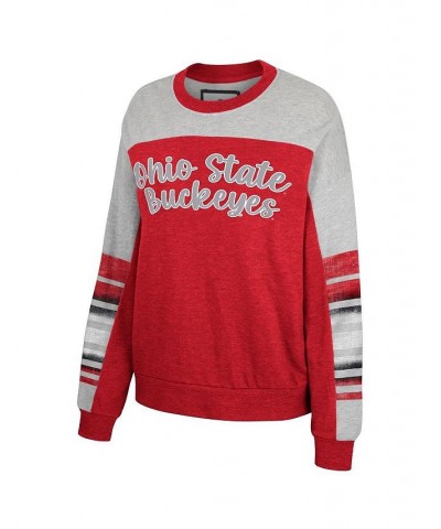 Women's Scarlet Heather Gray Ohio State Buckeyes Baby Talk Pullover Sweatshirt Scarlet, Heather Gray $25.80 Sweatshirts