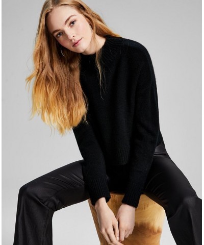 Women's Mock-Neck Long-Sleeve Sweater Black $13.79 Sweaters