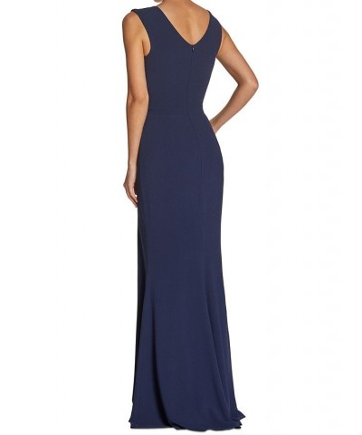 Sandra V-Neck Gown Blue $85.28 Dresses