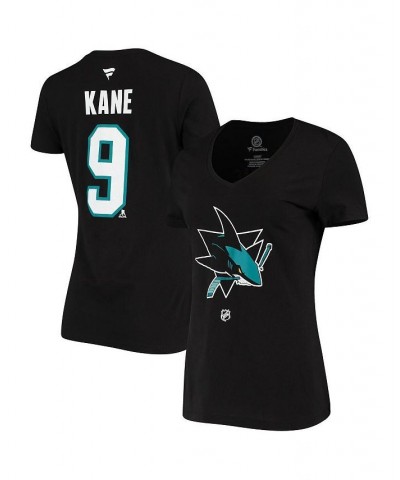 Women's Branded Evander Kane Black San Jose Sharks Alternate Name and Number V-Neck T-shirt Black $21.45 Tops