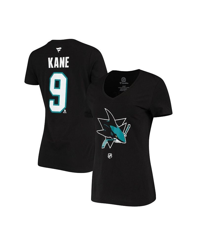 Women's Branded Evander Kane Black San Jose Sharks Alternate Name and Number V-Neck T-shirt Black $21.45 Tops