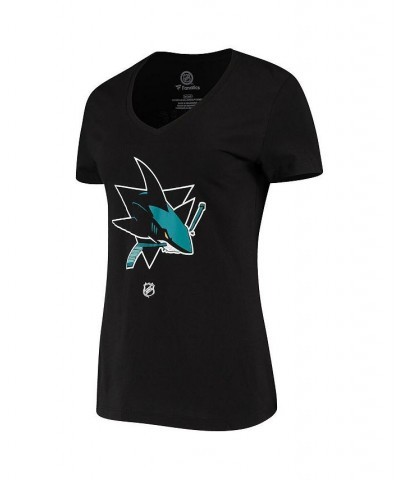 Women's Branded Evander Kane Black San Jose Sharks Alternate Name and Number V-Neck T-shirt Black $21.45 Tops