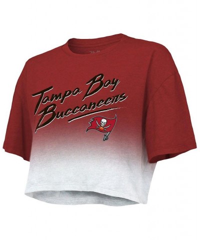 Women's Tampa Bay Buccaneers Drip-Dye Player Name and Number Tri-Blend Crop T-shirt Red, White $27.30 Tops