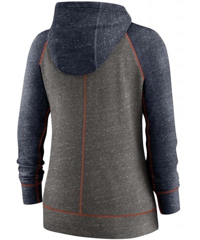 Women's Heathered Charcoal Navy Chicago Bears Gym Vintage-Like Raglan Full-Zip Hoodie Heathered Charcoal $38.40 Sweatshirts