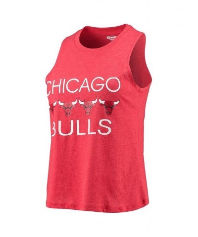 Women's Heathered Red Heathered Black Chicago Bulls Tank Top and Pants Sleep Set Heathered Red, Heathered Black $35.74 Pajama