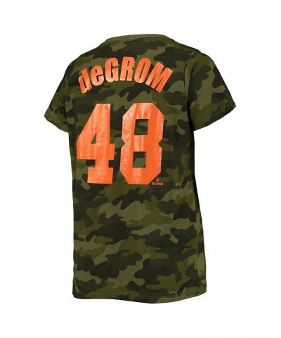 Women's Jacob deGrom Camo New York Mets Player V-Neck T-shirt Camo $21.56 Tops