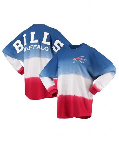 Women's Branded Royal Red Buffalo Bills Ombre Long Sleeve T-shirt Royal, Red $29.93 Tops