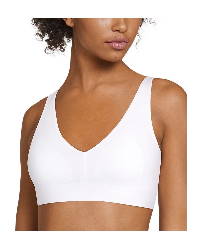 Women's Solid Seam-Free Smooth Light Support Bralette White $12.85 Bras